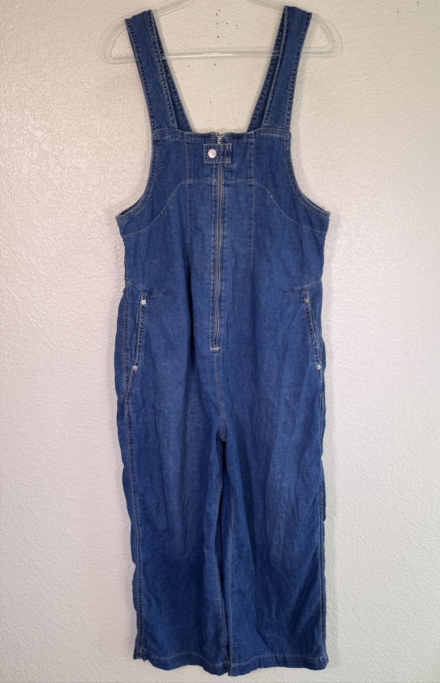 Free People Jude Overalls Womens Large Denim Jumpsuit We The Free Blue Boho
